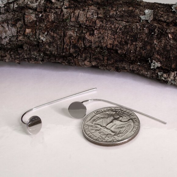 Nail Head Stud Earrings, Real Sterling Silver Stamped 925, Minimalist Earrings - Picture 4 of 10